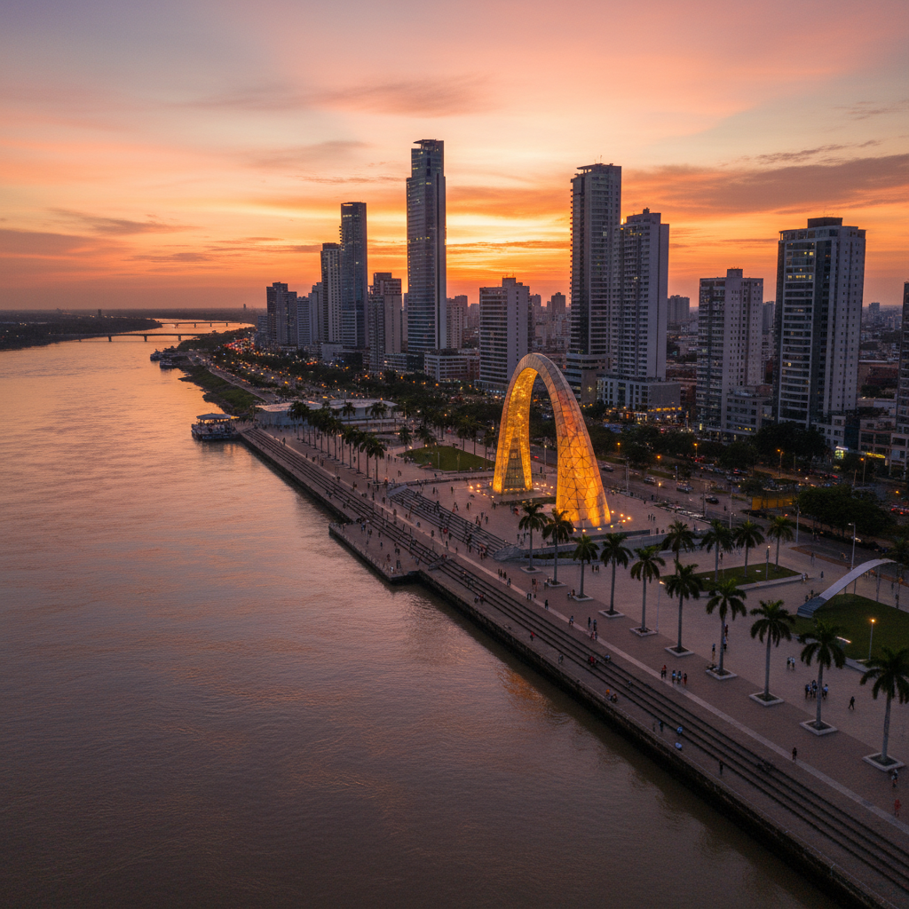 Vista aerea de Barranquilla, Colombia