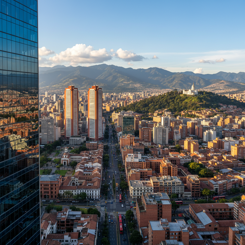 Vista aerea de Bogotá, Colombia
