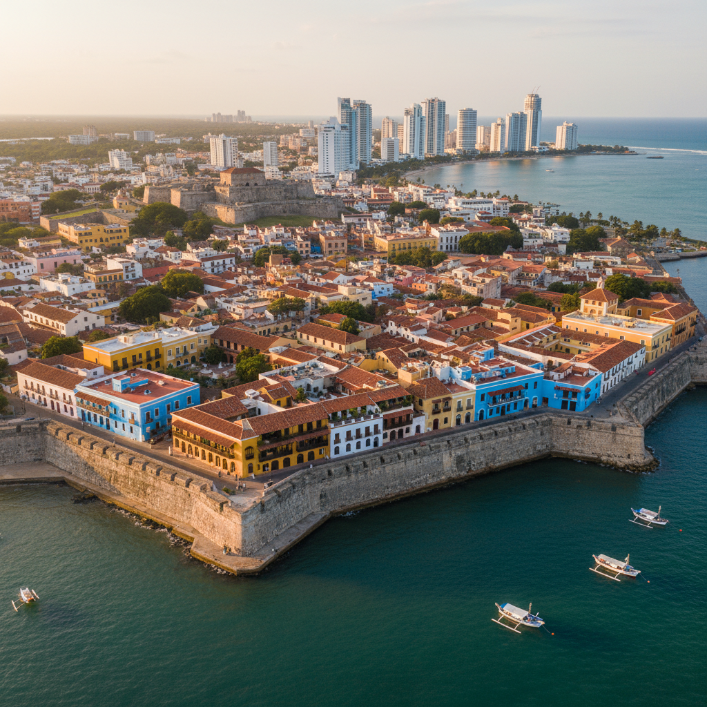Vista aerea de Cartagena, Colombia