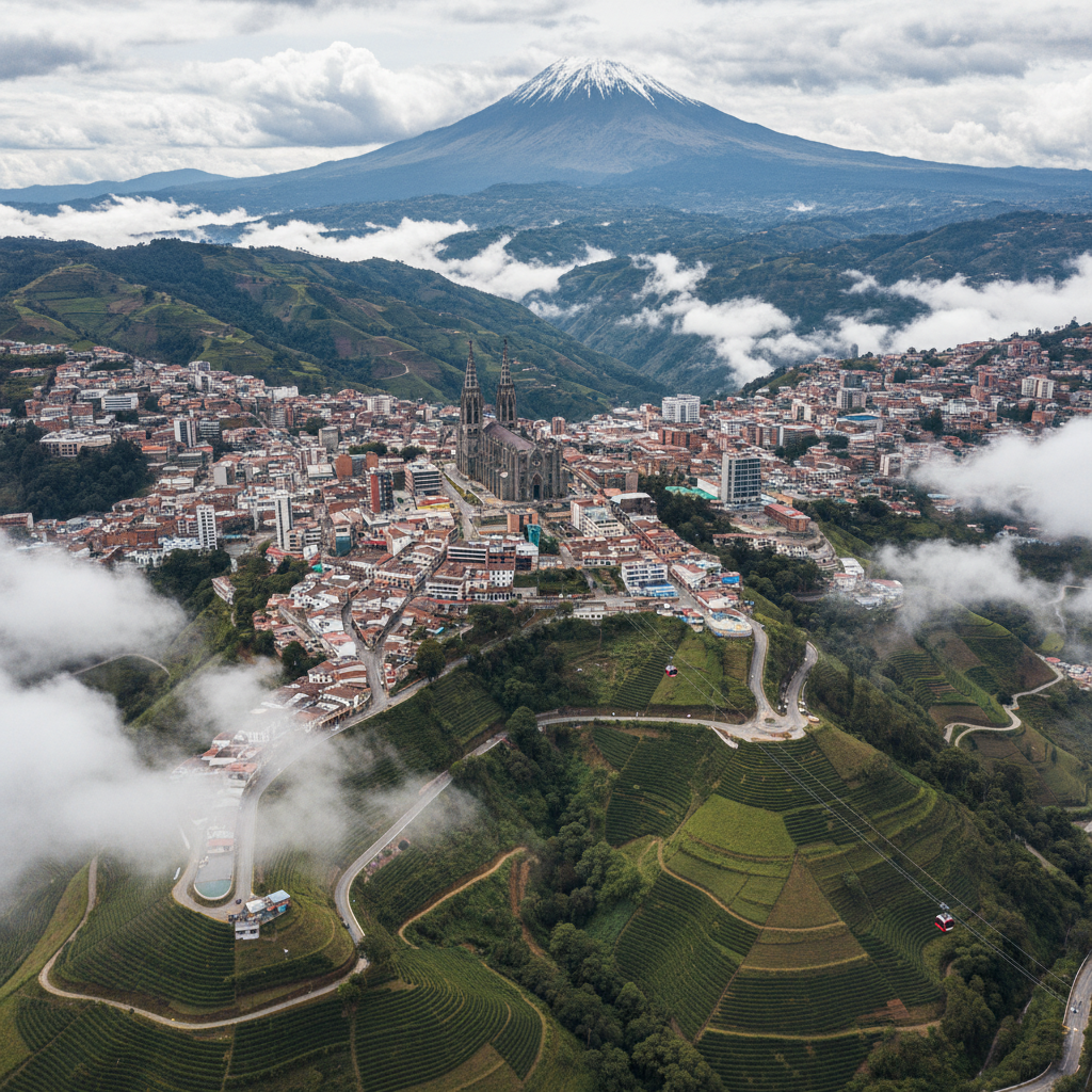 Vista aerea de Manizales, Colombia