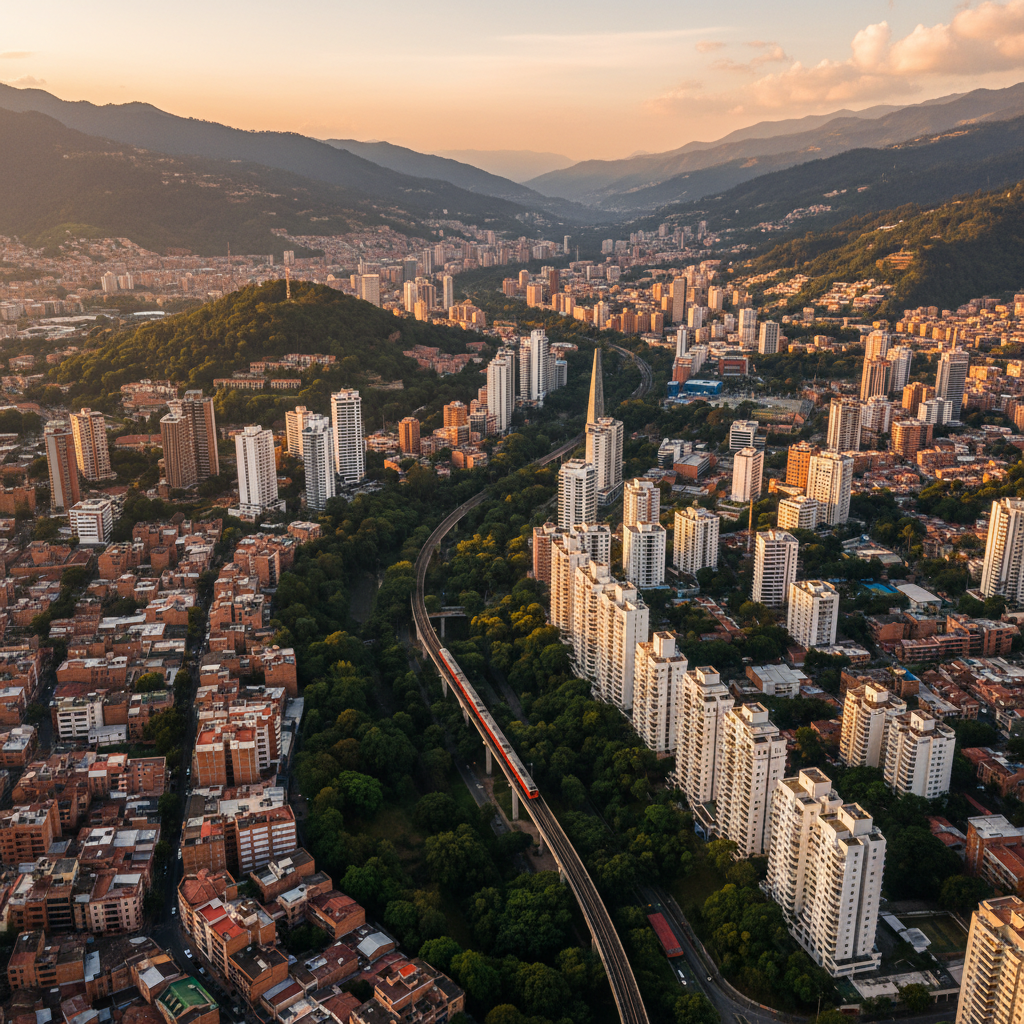 Vista aerea de Medellín, Colombia