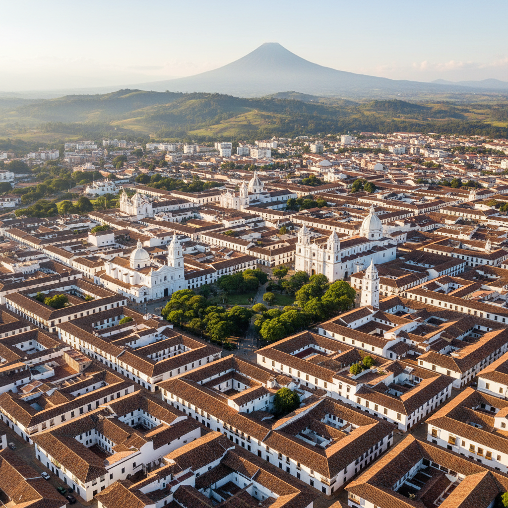 Vista aerea de Popayán, Colombia