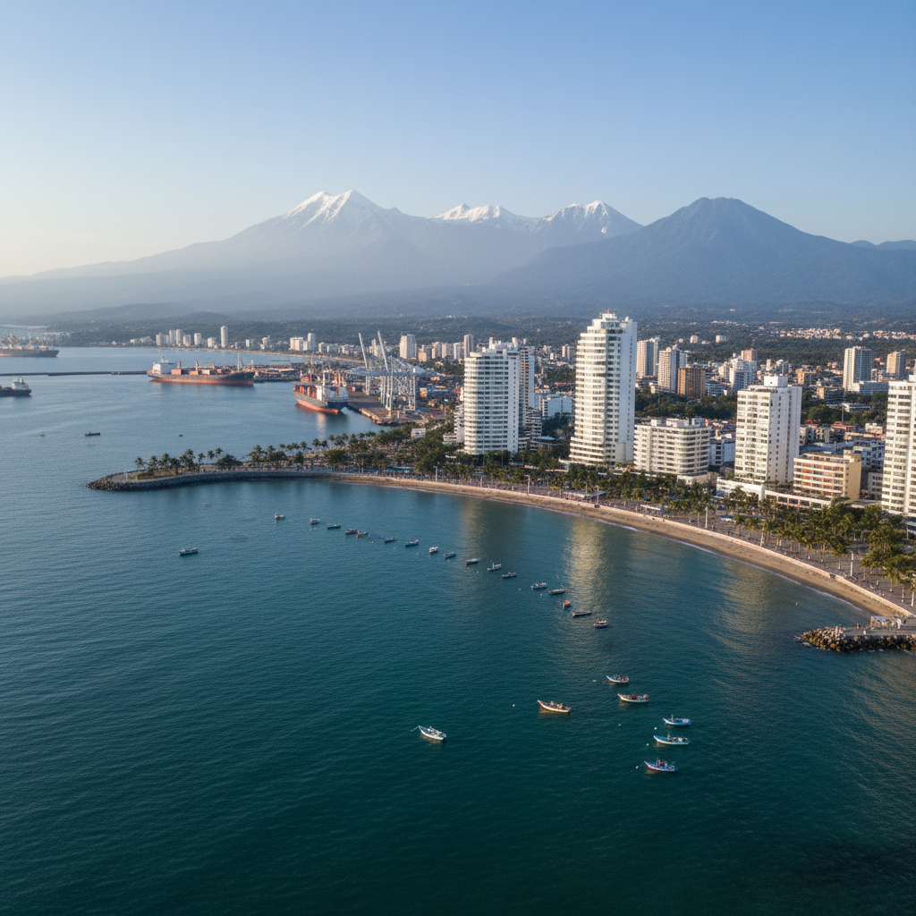 Vista aerea de Santa Marta, Colombia