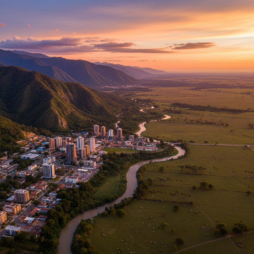 Vista aerea de Villavicencio, Colombia